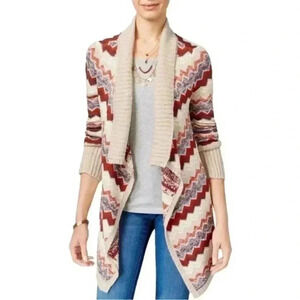 Self Esteem Draped Open-Front Cardigan
